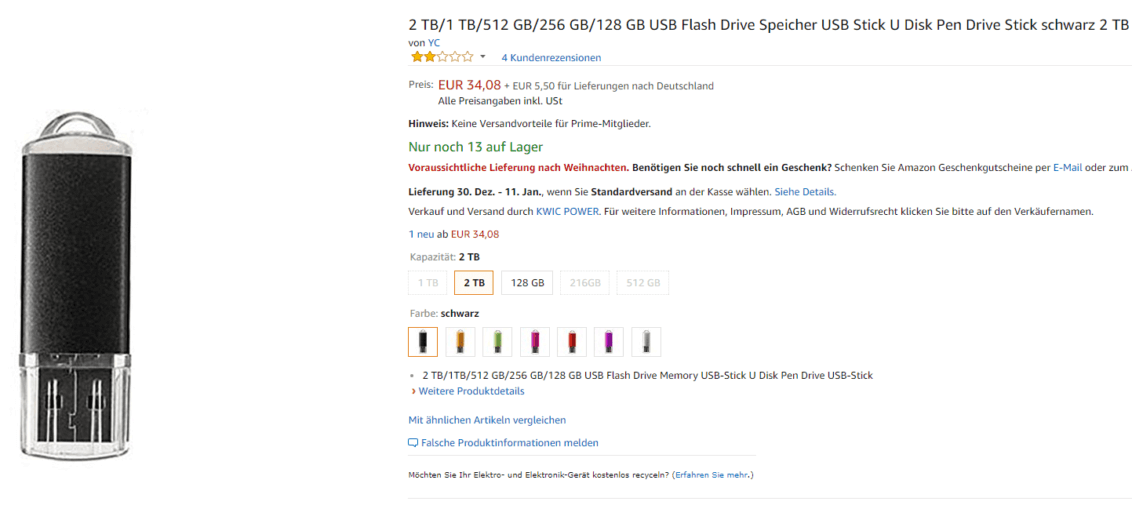 USB Sticks 2 Terabyte